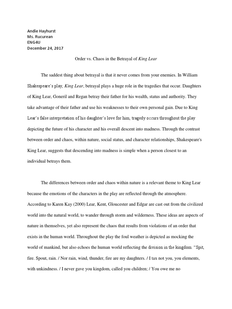 Реферат: King Lear Essay Research Paper Humilitys PerspectiveWilliam